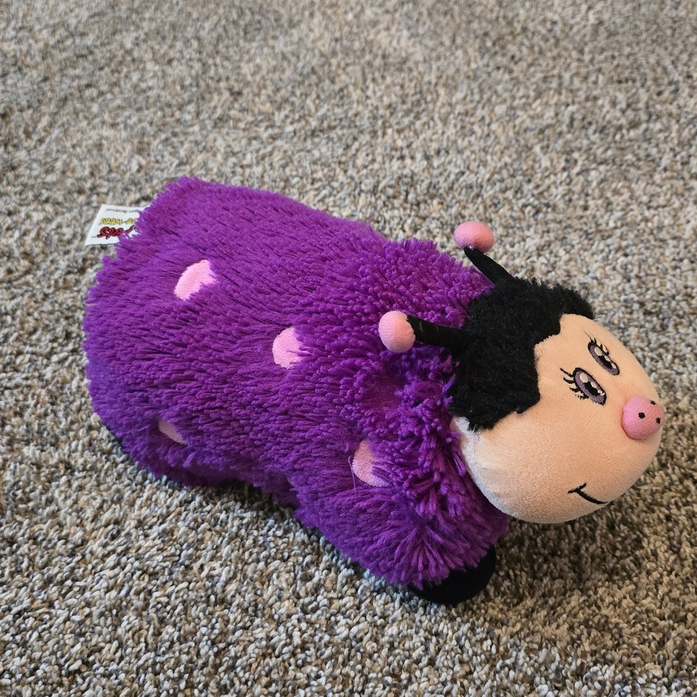 Pillow Pets Pee-Wees 2010 Ladybug Plush Purple Pink Polka Dot Small Limited Ed - Picture 4 of 10